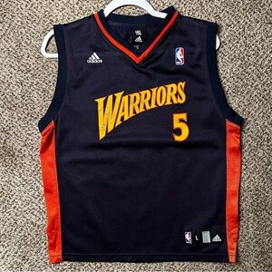 Adidas Kids Barron Davis Golden State Warriors Navy & Orange Jersey - Size L